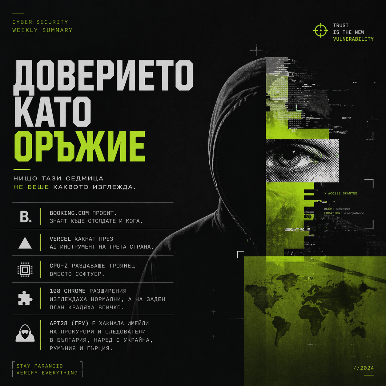 Кибер Бриф — 24 април 2026  — „Отровеното доверие“